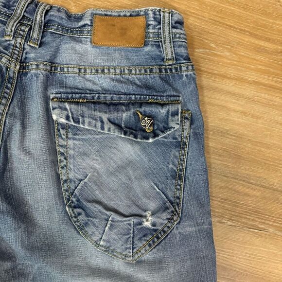 Projek Raw Men's 34 Distressed Straight Leg Jean Light Wash Denim 100% Cotton - Picture 8 of 10